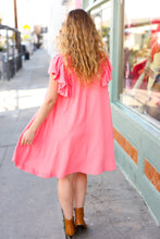 Load image into Gallery viewer, Out For The Day Crinkle Woven Ruffle Sleeve Dress in Peach
