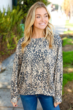 Load image into Gallery viewer, Feeling Bold Beige Animal Print Terry Banded Dolman Pullover
