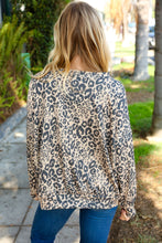 Load image into Gallery viewer, Feeling Bold Beige Animal Print Terry Banded Dolman Pullover
