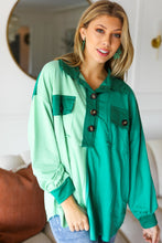 Load image into Gallery viewer, On The Way Up Mint Color Block Button Down Pullover
