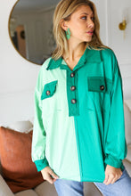 Load image into Gallery viewer, On The Way Up Mint Color Block Button Down Pullover
