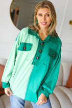 Load image into Gallery viewer, On The Way Up Mint Color Block Button Down Pullover
