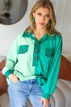 Load image into Gallery viewer, On The Way Up Mint Color Block Button Down Pullover
