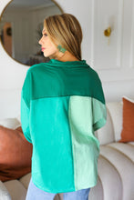 Load image into Gallery viewer, On The Way Up Mint Color Block Button Down Pullover
