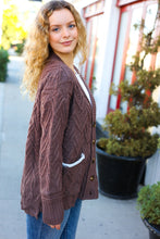 Load image into Gallery viewer, You&#39;ve Got It Button Down Boyfriend Cardigan in Brown
