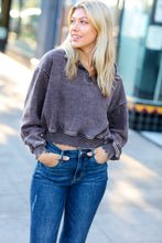 Load image into Gallery viewer, Wintry Moments Half Zip Cropped Pullover Sweater in Mocha
