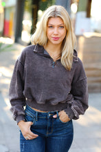 Load image into Gallery viewer, Wintry Moments Half Zip Cropped Pullover Sweater in Mocha
