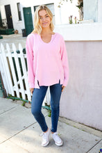 Load image into Gallery viewer, Eyes On You Mineral Wash Rib Notch Neck Pocket Top in Pink
