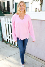 Load image into Gallery viewer, Eyes On You Mineral Wash Rib Notch Neck Pocket Top in Pink
