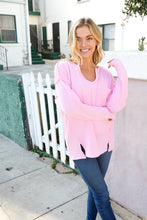 Load image into Gallery viewer, Eyes On You Mineral Wash Rib Notch Neck Pocket Top in Pink
