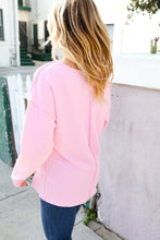 Load image into Gallery viewer, Eyes On You Mineral Wash Rib Notch Neck Pocket Top in Pink
