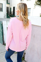 Load image into Gallery viewer, Eyes On You Mineral Wash Rib Notch Neck Pocket Top in Pink
