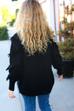 Load image into Gallery viewer, Make Your Day Fringe Detail Open Cardigan in Black
