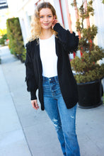 Load image into Gallery viewer, Make Your Day Fringe Detail Open Cardigan in Black
