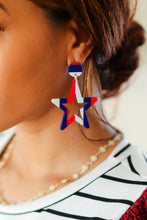 Load image into Gallery viewer, Americana Holiday Star Dangle Earrings
