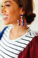 Load image into Gallery viewer, Americana Holiday Star Dangle Earrings

