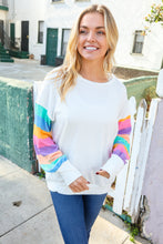 Load image into Gallery viewer, Stand Out Cream Stripe Drop Shoulder Hacci Knit Pullover
