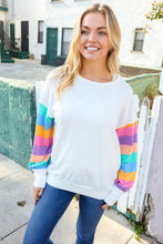 Load image into Gallery viewer, Stand Out Cream Stripe Drop Shoulder Hacci Knit Pullover
