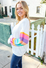 Load image into Gallery viewer, Stand Out Cream Stripe Drop Shoulder Hacci Knit Pullover
