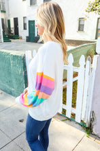 Load image into Gallery viewer, Stand Out Cream Stripe Drop Shoulder Hacci Knit Pullover
