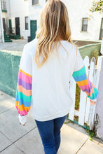 Load image into Gallery viewer, Stand Out Cream Stripe Drop Shoulder Hacci Knit Pullover
