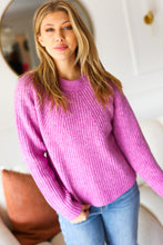 Load image into Gallery viewer, All You Need Lavender Mélange Round Neck Knit Sweater
