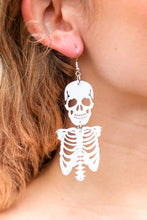 Load image into Gallery viewer, Skeleton Acrylic Drop Earrings in White
