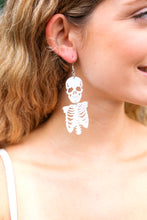 Load image into Gallery viewer, Skeleton Acrylic Drop Earrings in White
