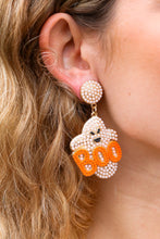 Load image into Gallery viewer, Ghostly Ghoul &quot;Boo&quot; Beaded Dangle Earrings
