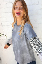 Load image into Gallery viewer, Tie Dye Aztec Color Block Raglan Out Seam Top
