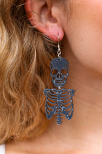 Load image into Gallery viewer, Skeleton Acrylic Drop Earrings in Black
