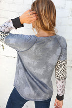 Load image into Gallery viewer, Tie Dye Aztec Color Block Raglan Out Seam Top
