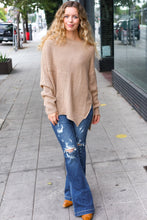 Load image into Gallery viewer, Autumn Vibes Asymmetrical Knit Sweater in Taupe
