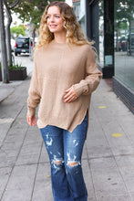 Load image into Gallery viewer, Autumn Vibes Asymmetrical Knit Sweater in Taupe
