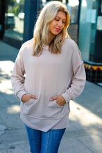 Load image into Gallery viewer, Cozy Up Mineral Wash Rib Knit Hoodie in Taupe
