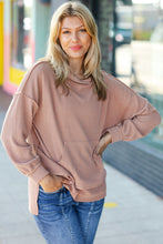 Load image into Gallery viewer, Cozy Up Mineral Wash Rib Knit Hoodie in Latte

