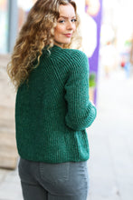 Load image into Gallery viewer, Cozy For Keeps Mélange Round Neck Knit Sweater in Holiday Green
