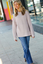 Load image into Gallery viewer, Cozy Up Mineral Wash Rib Knit Hoodie in Taupe
