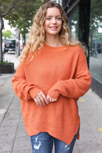 Load image into Gallery viewer, Autumn Vibes Asymmetrical Knit Sweater in Pumpkin
