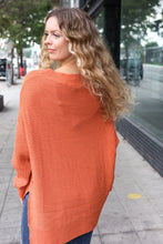 Load image into Gallery viewer, Autumn Vibes Asymmetrical Knit Sweater in Pumpkin
