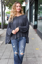 Load image into Gallery viewer, Casual Chic V Neck Yoke Modal Knit Top in Charcoal
