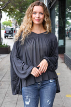 Load image into Gallery viewer, Casual Chic V Neck Yoke Modal Knit Top in Charcoal
