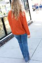 Load image into Gallery viewer, Better Than Ever Loose Knit Henley Button Sweater in Rust
