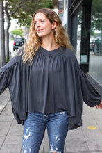 Load image into Gallery viewer, Casual Chic V Neck Yoke Modal Knit Top in Charcoal
