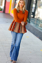 Load image into Gallery viewer, Autumn Days Babydoll Paisley Bell Sleeve Top
