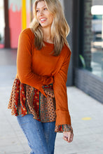 Load image into Gallery viewer, Autumn Days Babydoll Paisley Bell Sleeve Top
