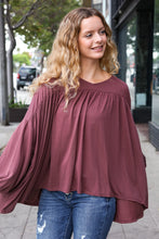 Load image into Gallery viewer, Casual Chic V Neck Yoke Modal Knit Oversized Top in Wine
