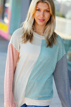 Load image into Gallery viewer, Feeling Casual Two-Tone Knit Color Block Top
