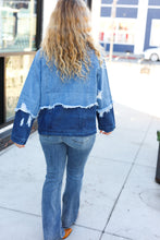 Load image into Gallery viewer, Easy Moves Color Block Distressed Denim Jacket
