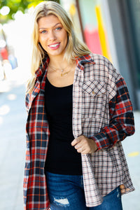 Calling On You Plaid Color Block Shacket